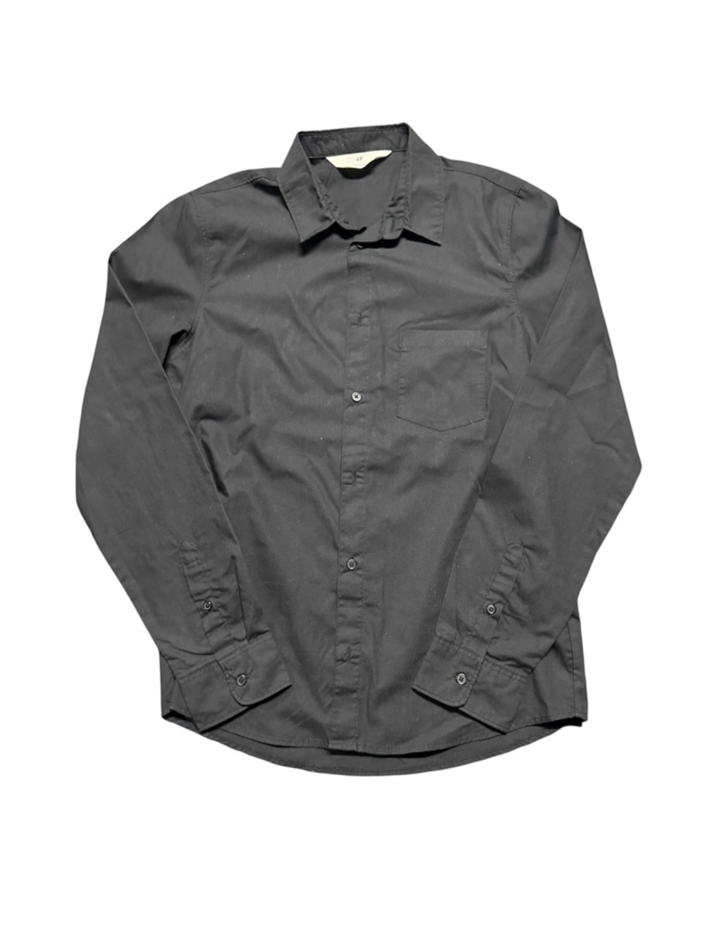 H&M Black Button Down Shirt Size US  18Long Sleeve Collared Basic Top